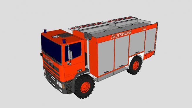 德国消防救援卡车su模型